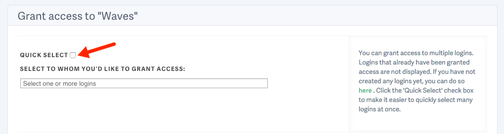 Select logins to enable access to your video hosted on SproutVideo