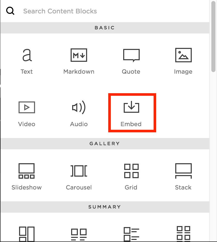 Select Embed