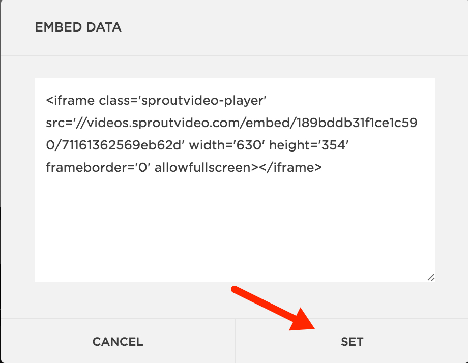 Paste in the embed code