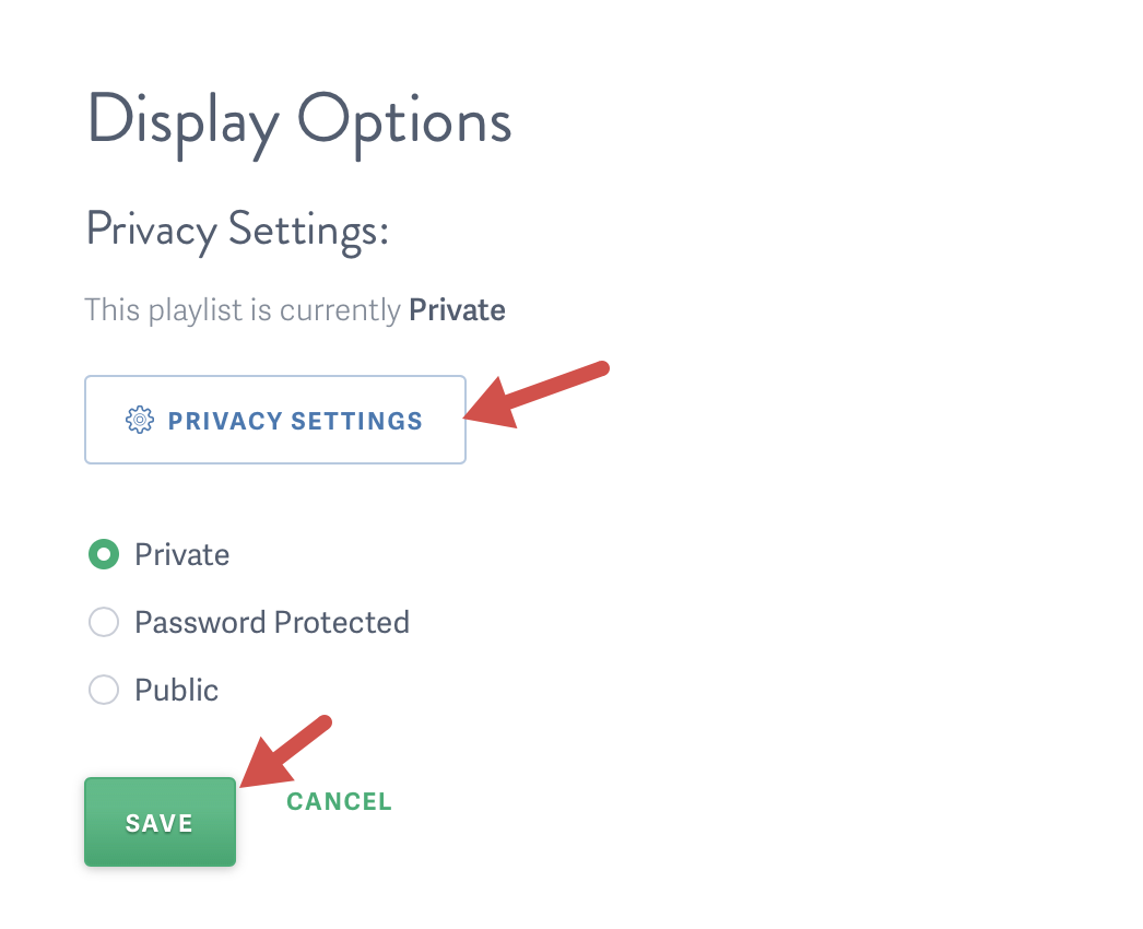 change a playlist privacy settings