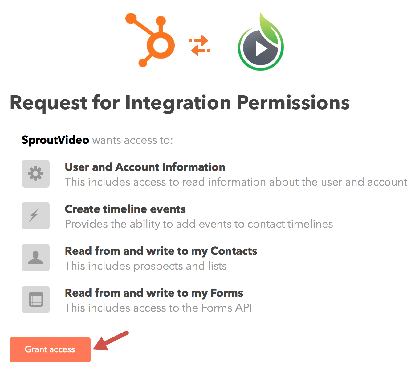 Grant SproutVideo access to your HubSpot account
