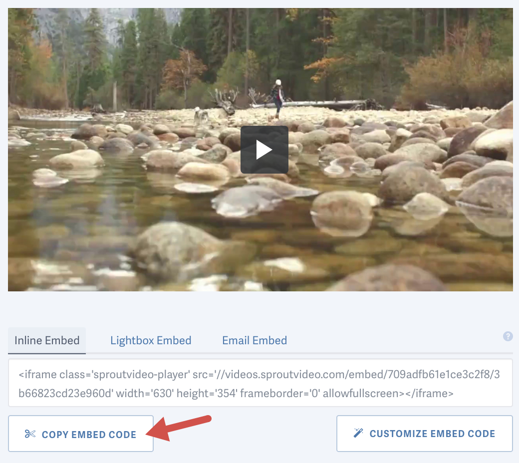Embed code for a video hosted on SproutVideo
