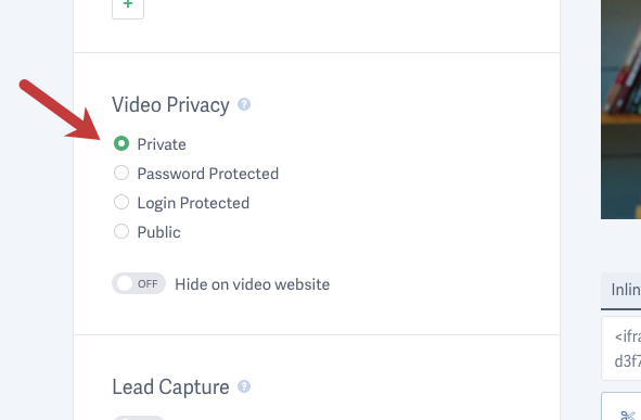 Set Video to Private on SproutVideo