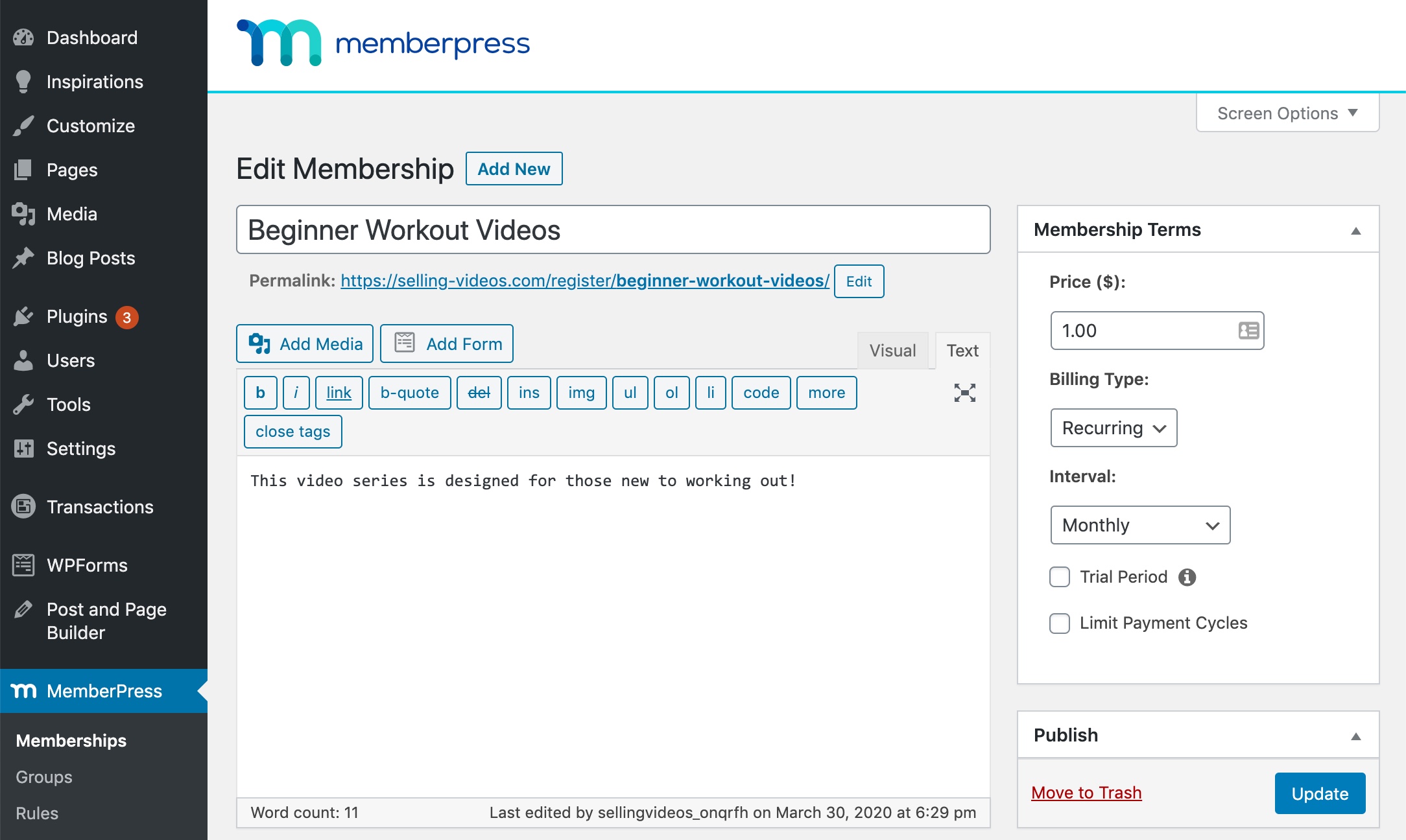 Create Memberships in MemberPress