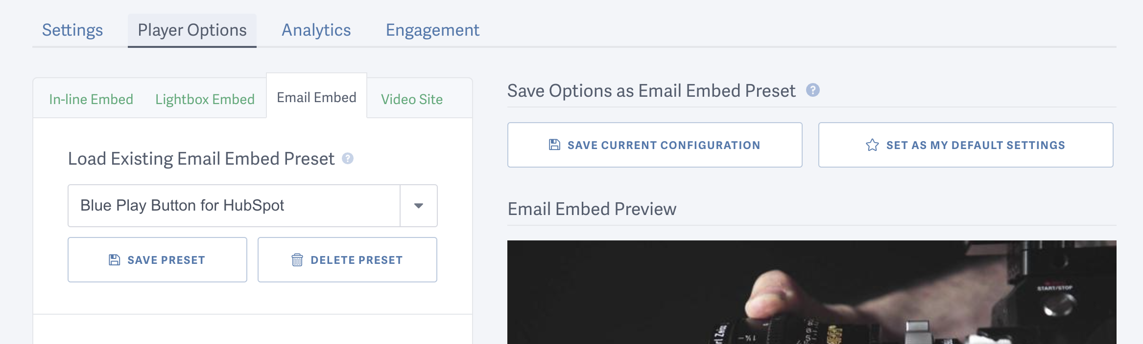Save time with email embed presets