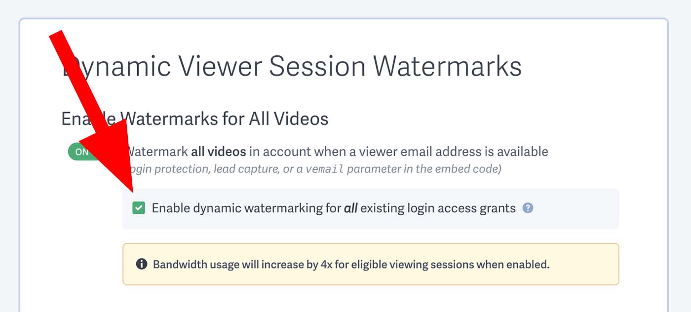 Bulk update existing access grants to enable watermarks