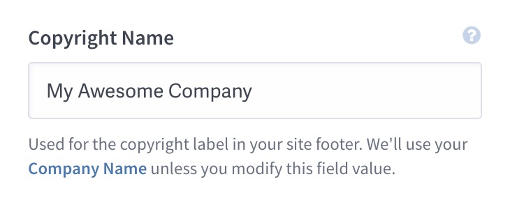 How to personalize your Copyright Name