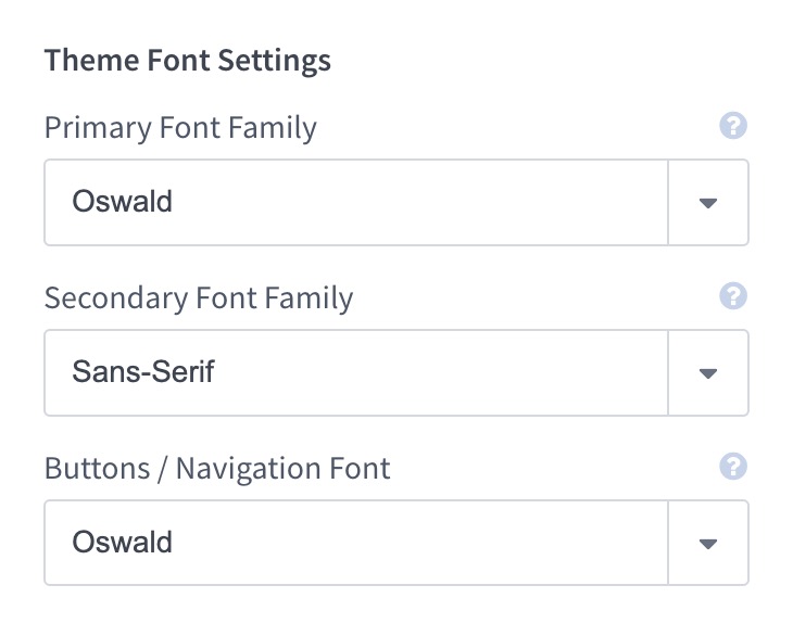 Select fonts for the Spruce theme