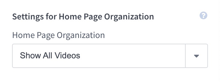 Select your desired Home Page Organization