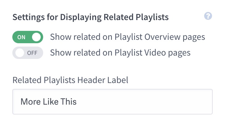 Settings for Displaying Related Playlists