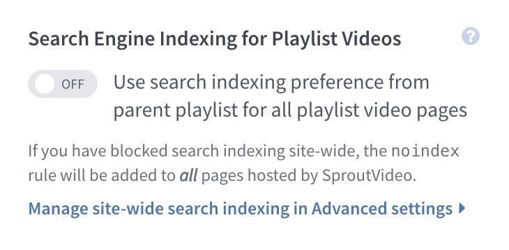 Search Engine Indexing for Playlist Videos