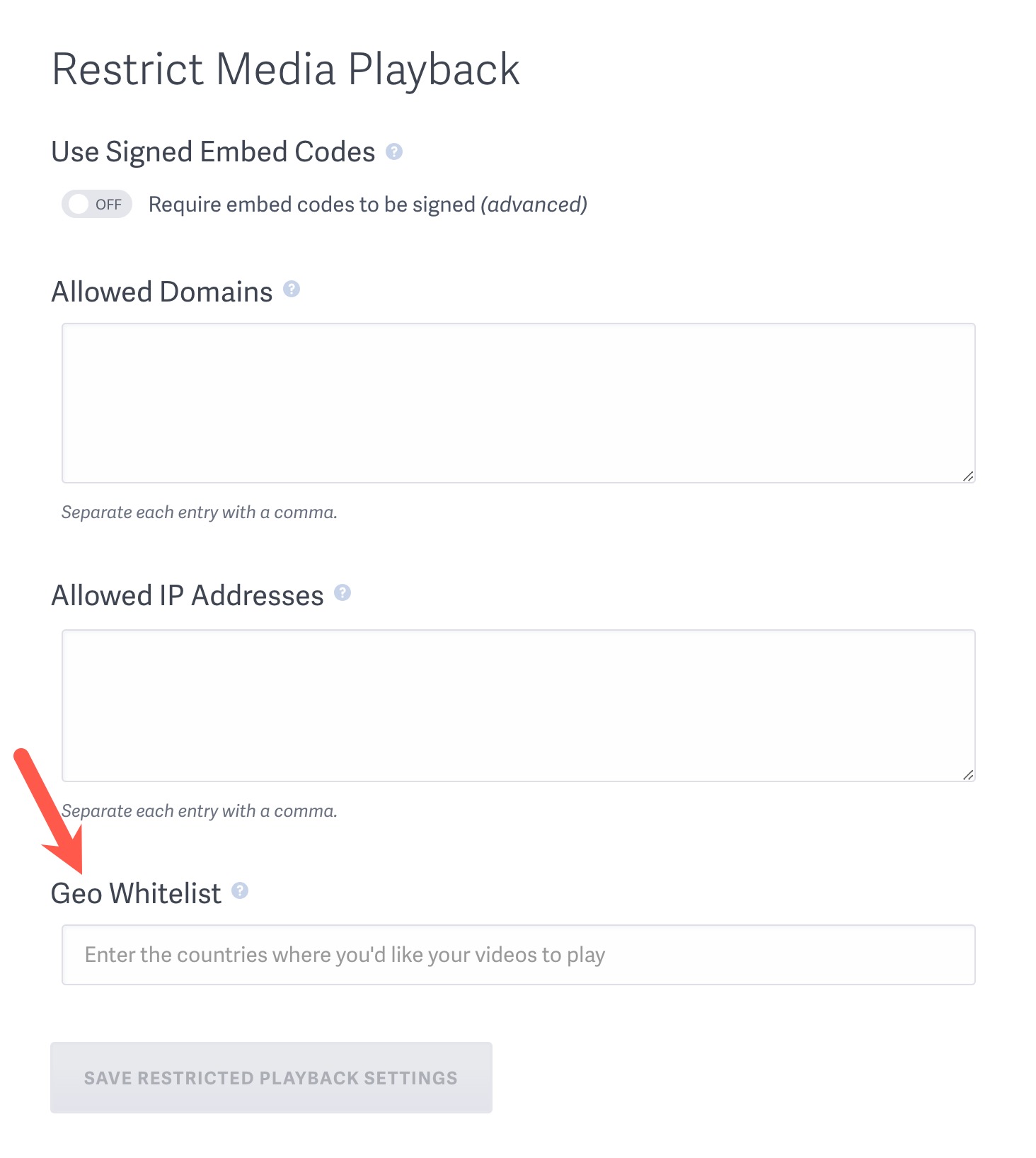 Geo Whitelist Field