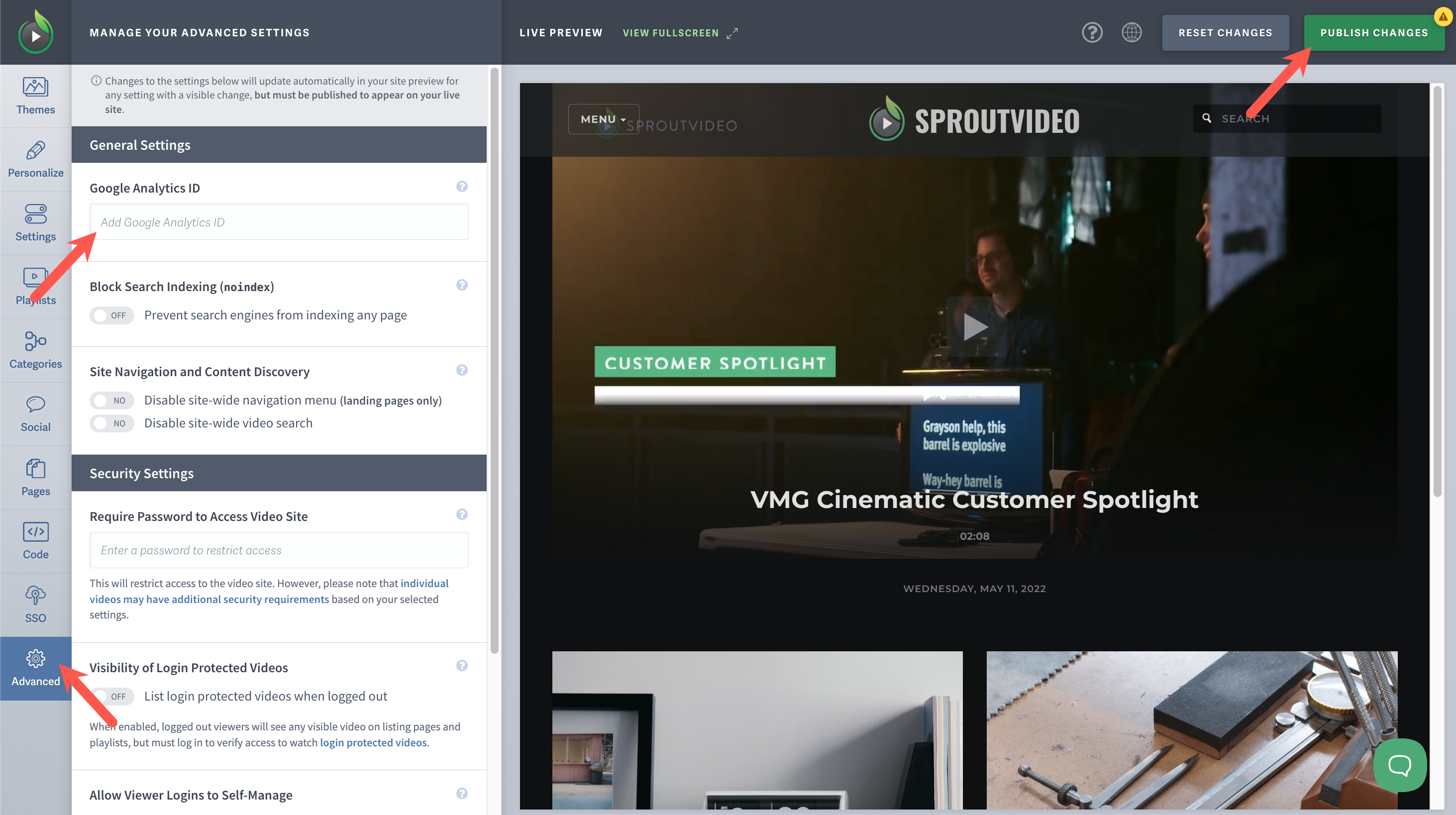 Add Your Google Analytics ID to Your SproutVideo Website