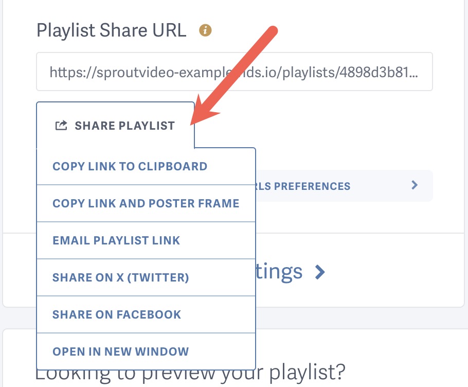 Share Playlist URL Shortcut Menu